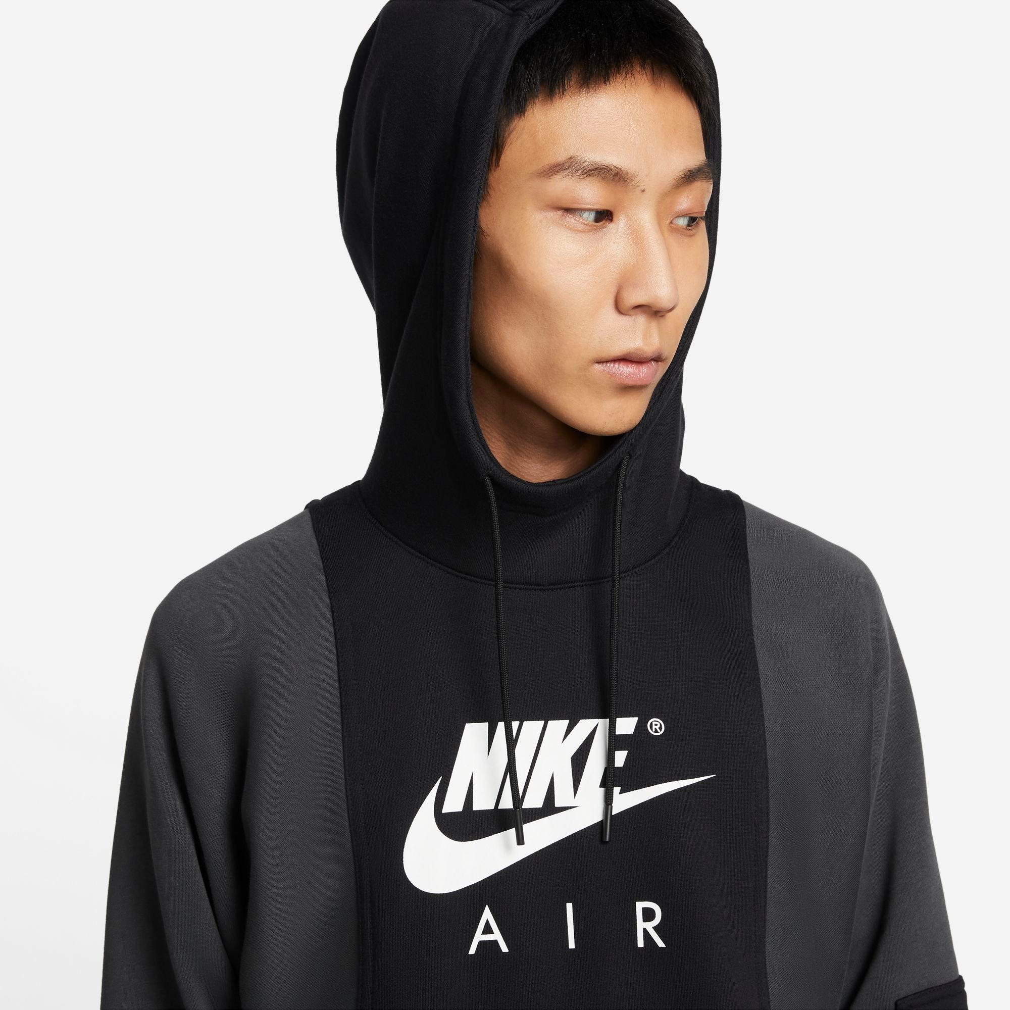 Nike air hoodie 2025 grey and black